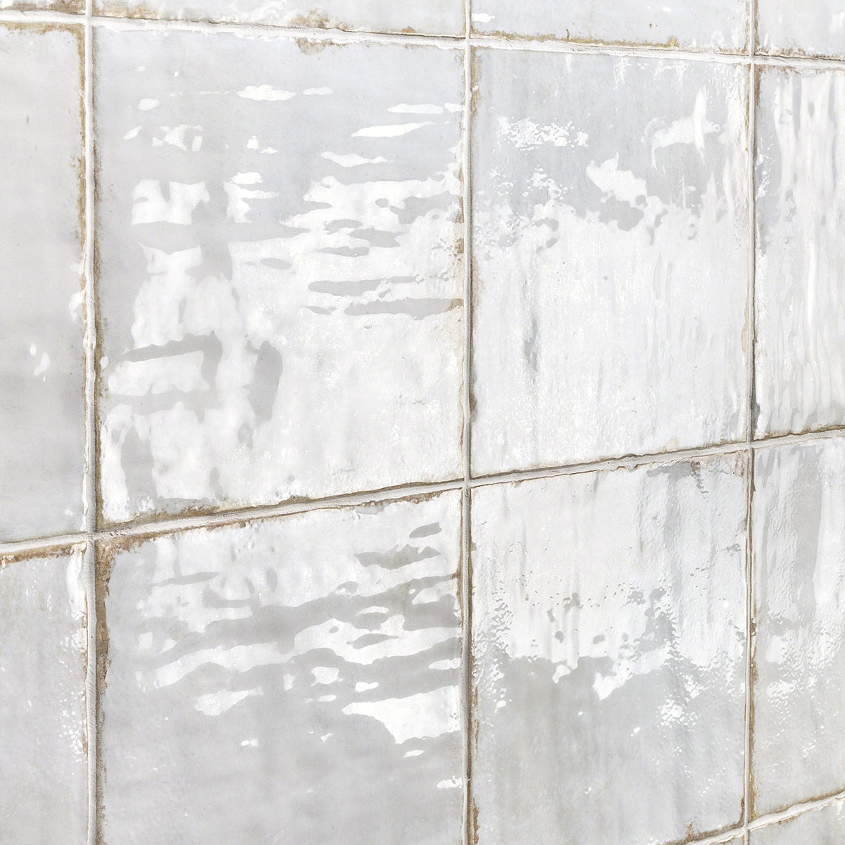 Angela Harris Dunmore Blanco 8x8 Polished White Ceramic Wall Tile