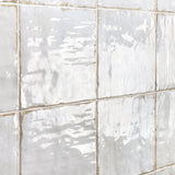 Angela Harris Dunmore Blanco 8x8 Polished White Ceramic Wall Tile