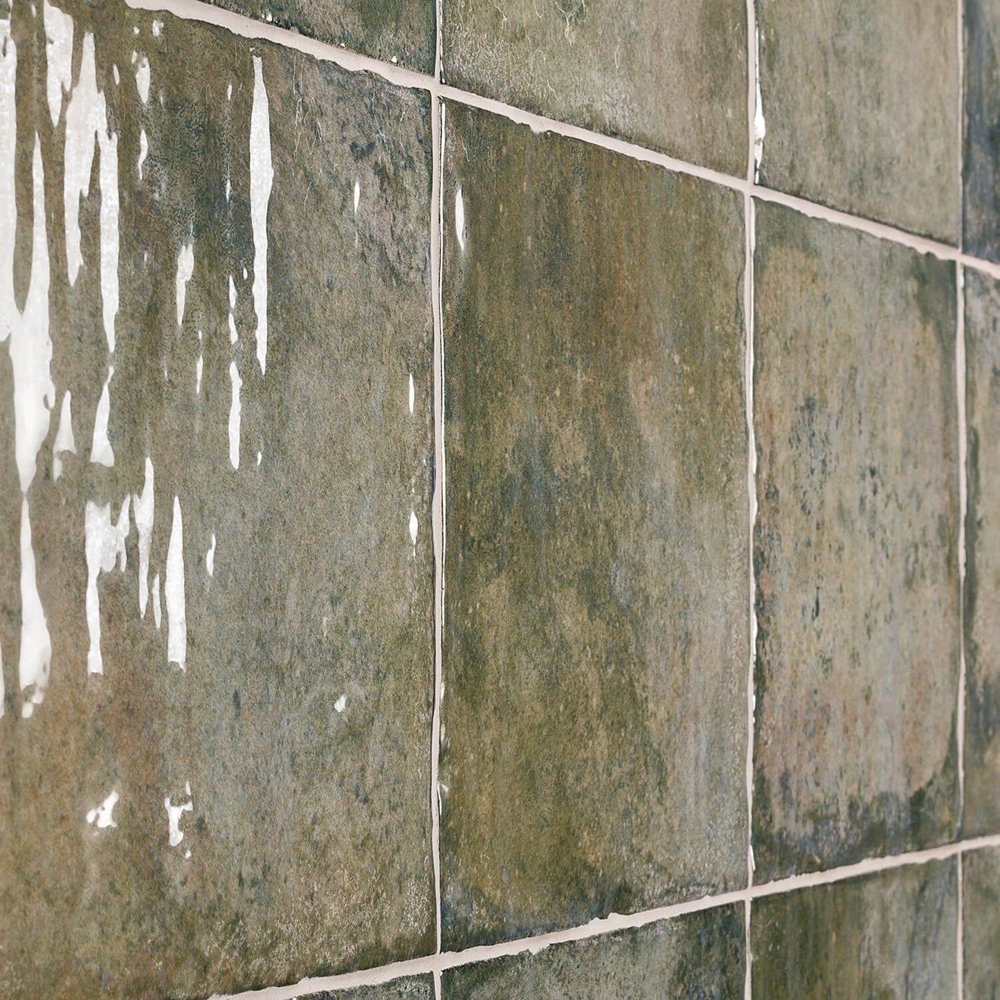 Angela Harris Dunmore Green 8x8 Polished Ceramic Wall Tile