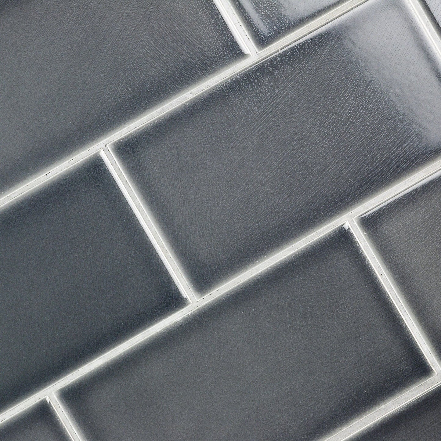 Vector Antracita Gray Polished Ceramic Subway Tile 4x8