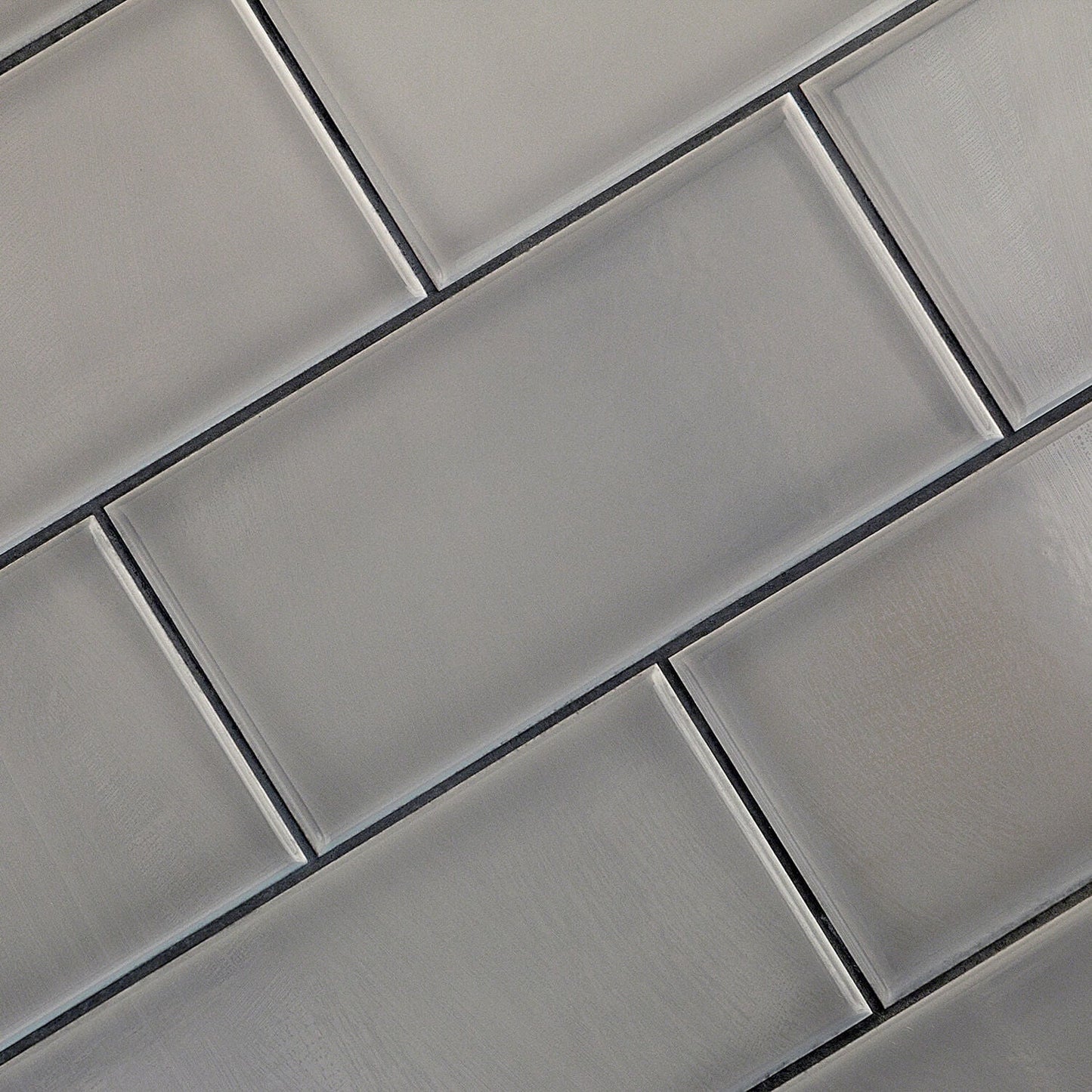 Vector Gris Gray Polished Ceramic Subway Tile - 4x8