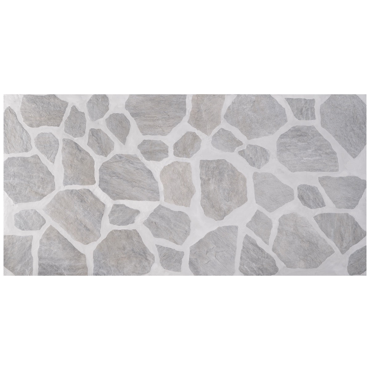 Pathstone Gris Gray Textured Matte Porcelain Flagstone Tile - Lux Tile