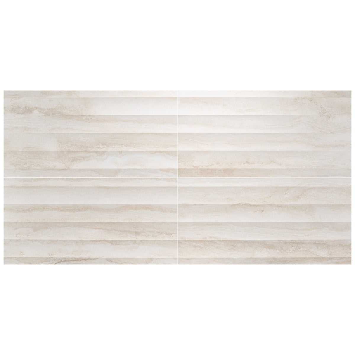Lumar Waves 3D Travertino Bianco Warm White 24x48 Matte Porcelain Tile