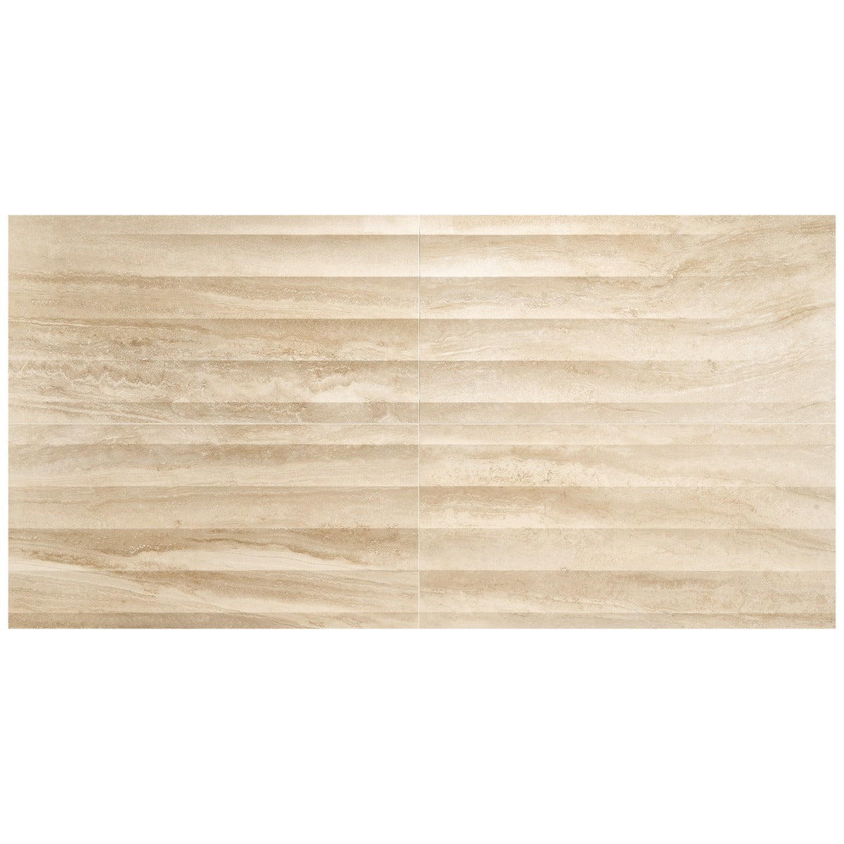 Lumar Waves 3D Travertino Crema Beige 24x48 Matte Porcelain Tile
