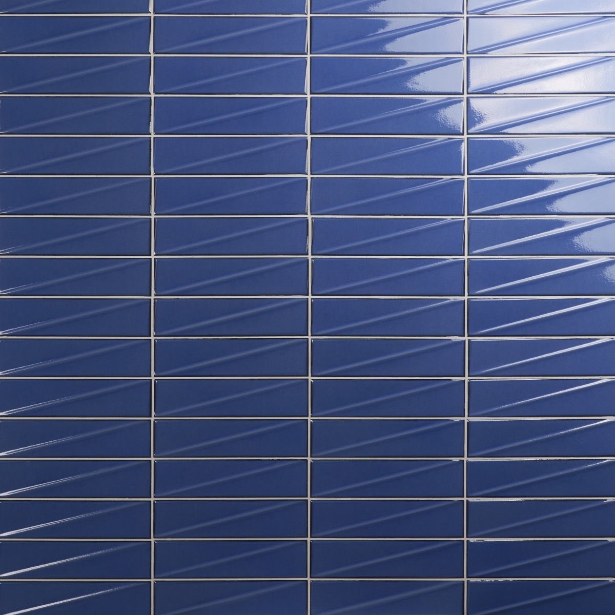 Axelle Azure Blue 3D Glossy Ceramic Subway Tile - 3x12