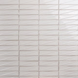 Axelle Ice White 3D Glossy Ceramic Subway Tile - 3x12