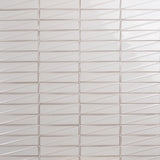 Axelle Ice White 3x12 3D Glossy Ceramic Subway Tile - Lux Tile