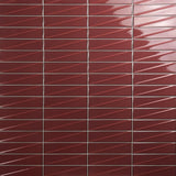Axelle Ruby Red 3D Glossy Ceramic Subway Tile - 3x12