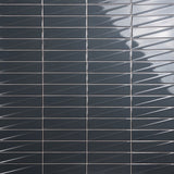 Axelle Storm Gray 3D Glossy Ceramic Subway Tile - 3x12