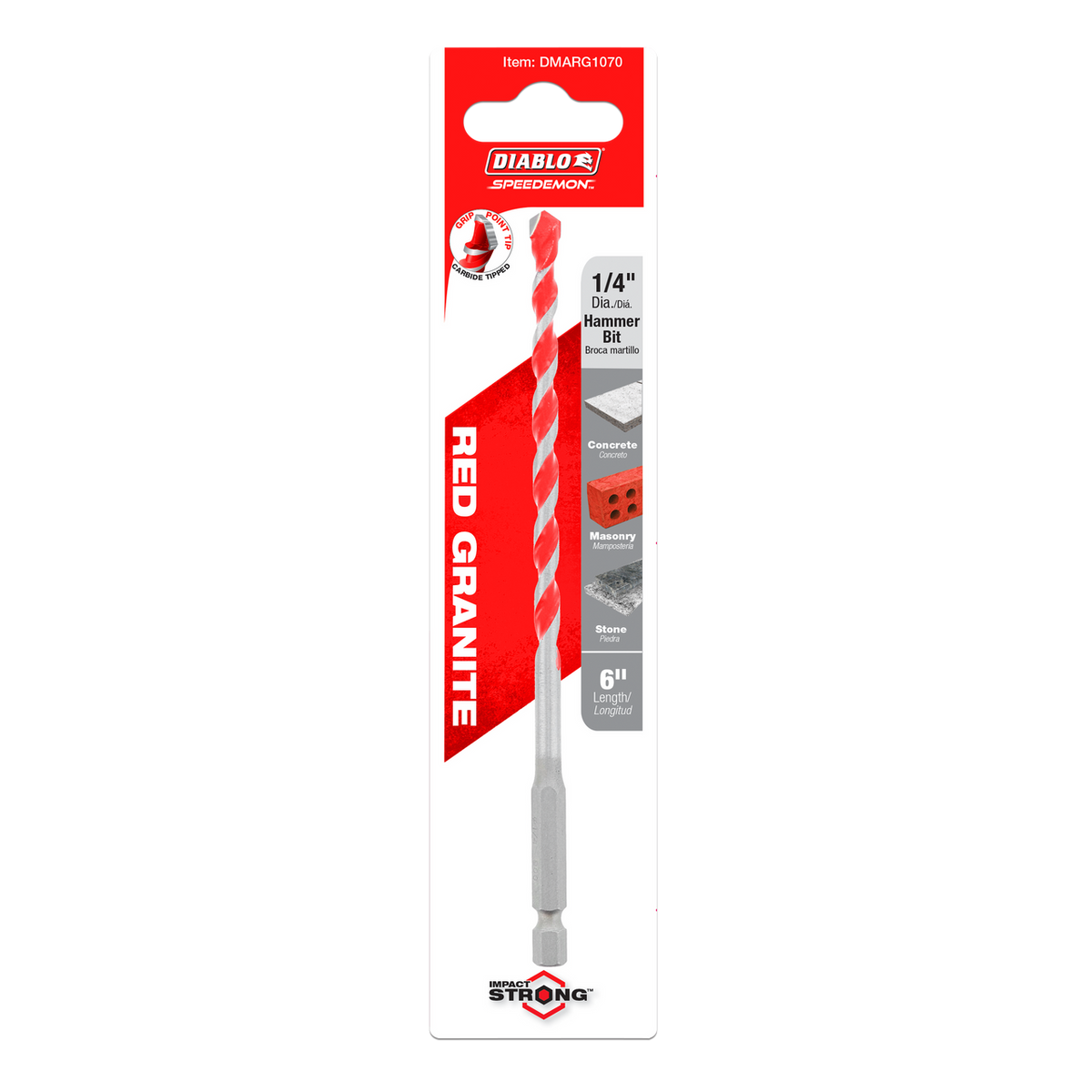 Diablo SPEEDemon Hammer Drill Bit 1/4" x 4" x 6"
