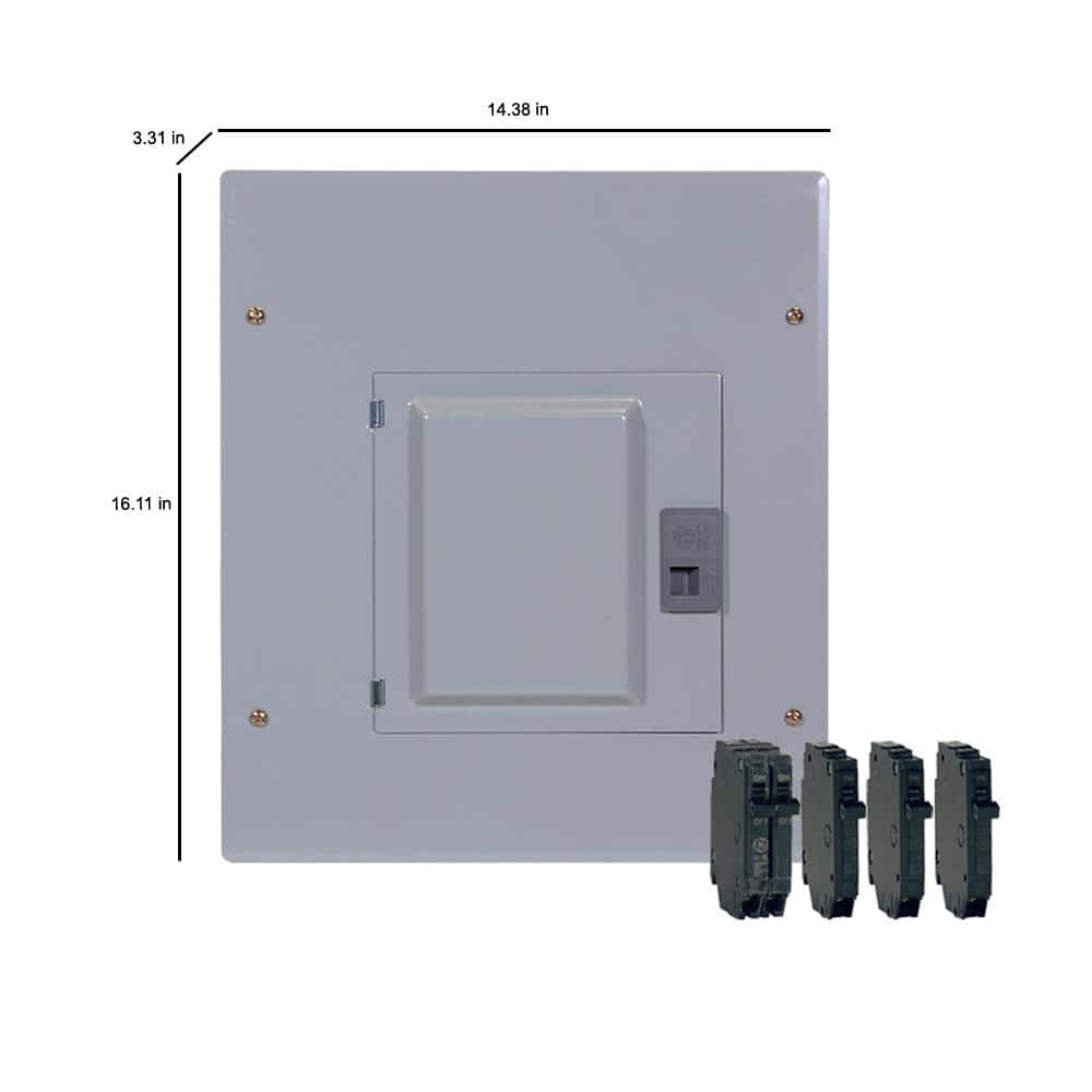 GE 100 Amp 12-Space 22-Circuit Main Breaker Indoor Load Center and Breaker Kit