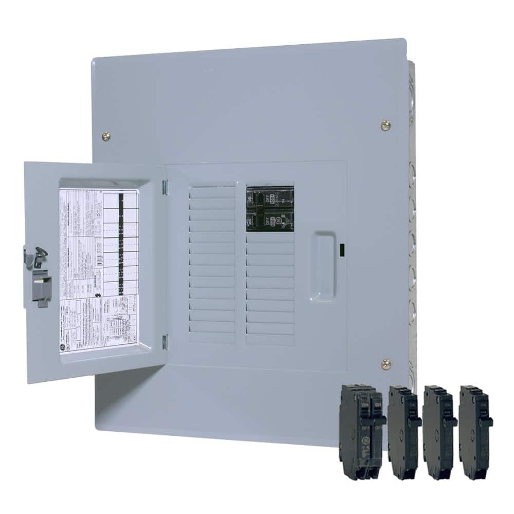 GE 100 Amp 12-Space 22-Circuit Main Breaker Indoor Load Center and Breaker Kit