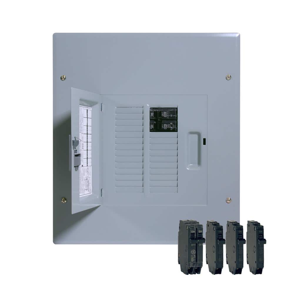 GE 100 Amp 12-Space 22-Circuit Main Breaker Indoor Load Center and Breaker Kit