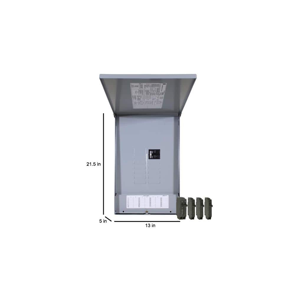 GE 125 Amp 12-Space 24-Circuit Main Breaker Outdoor Load Center and Breaker Kit