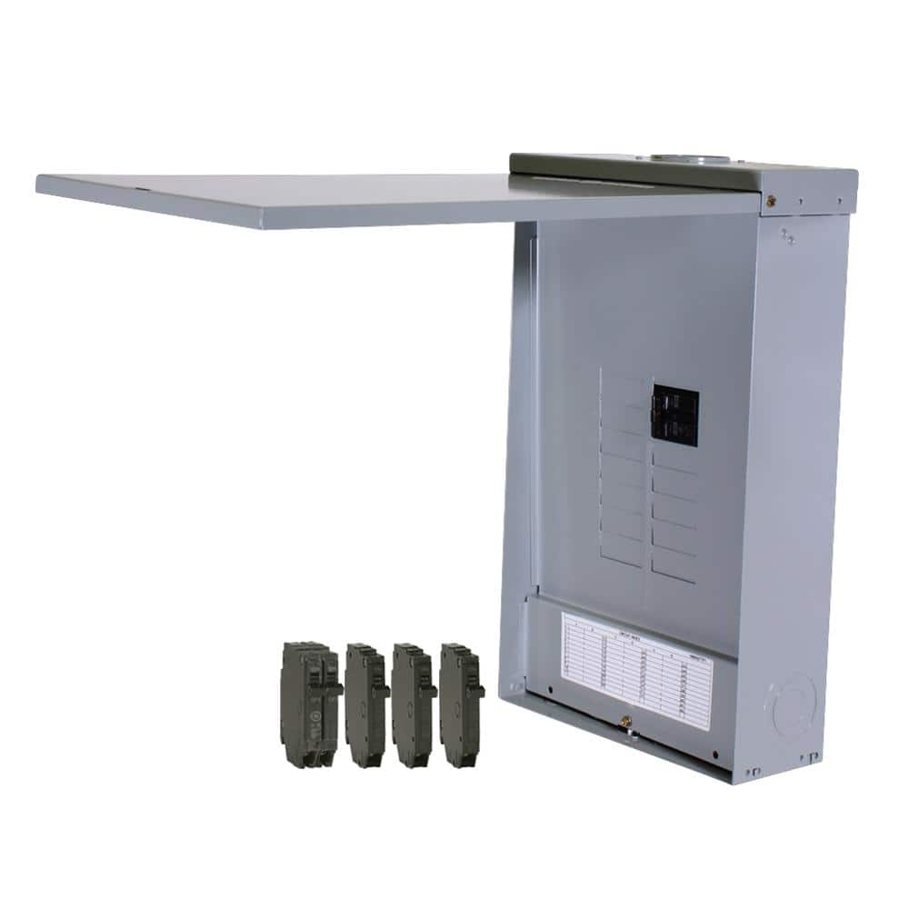 GE 125 Amp 12-Space 24-Circuit Main Breaker Outdoor Load Center and Breaker Kit