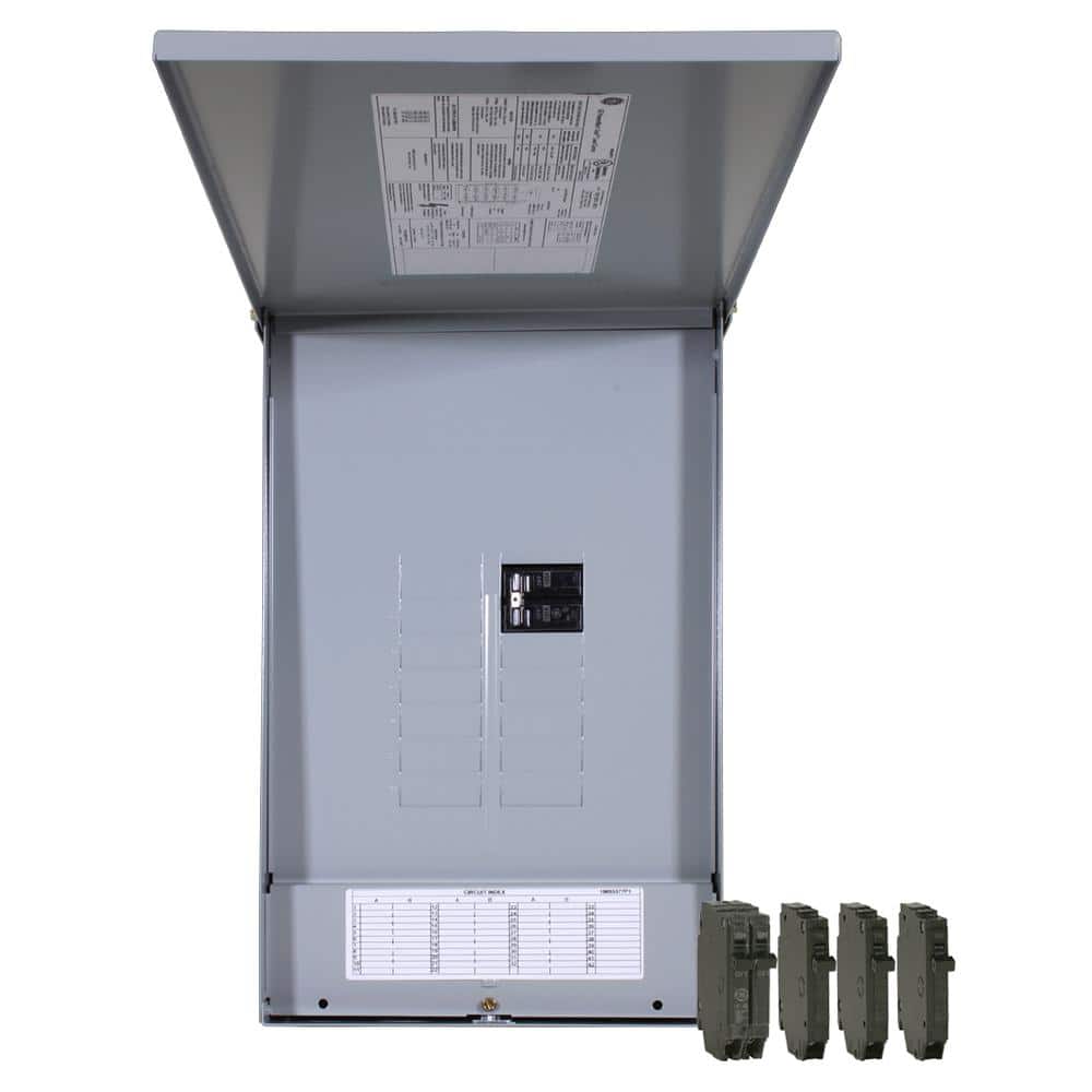 GE 125 Amp 12-Space 24-Circuit Main Breaker Outdoor Load Center and Breaker Kit
