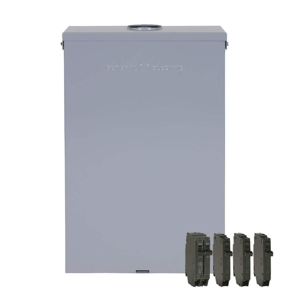 GE 125 Amp 12-Space 24-Circuit Main Breaker Outdoor Load Center and Breaker Kit