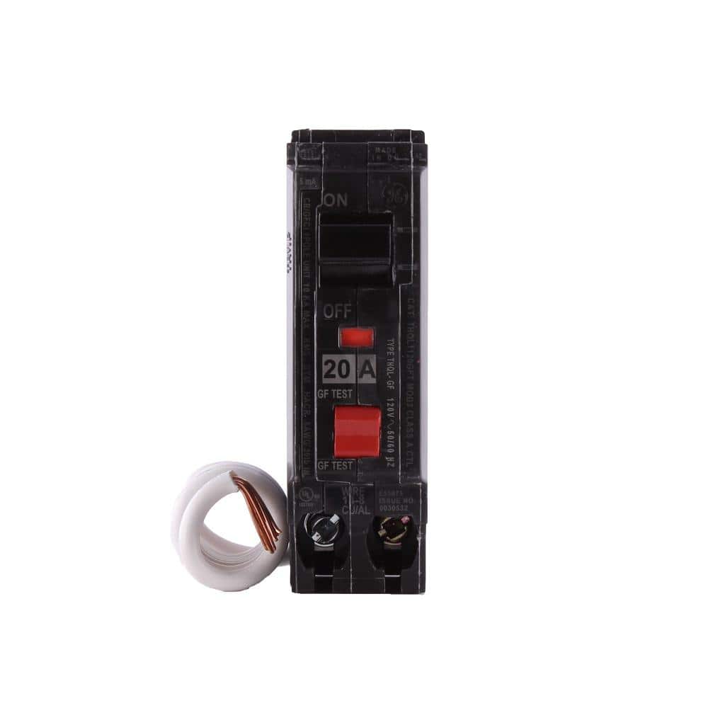 GE 20 Amp 1-Pole Ground Fault Breaker with Self-Test