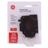GE 20 Amp Single-Pole Ground Fault (GFCI) Breaker with Self-Test, 120V, Plug-On