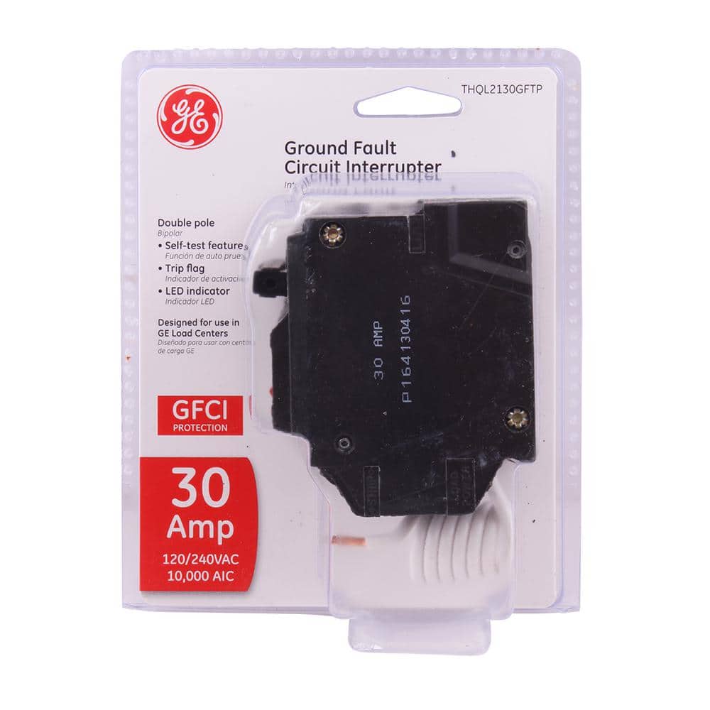 GE 30 Amp Double Pole Ground Fault Breaker with Self-Test