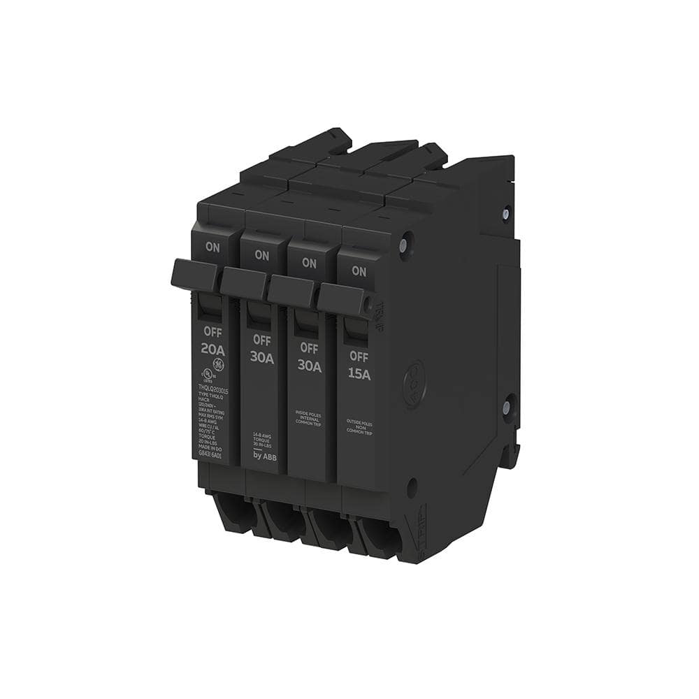 GE Q-Line 1-20 Amp Single-Pole 1-30 Amp Double-Pole 1-15 Amp Single-Pole Quad 120/240-Volts Circuit Breaker
