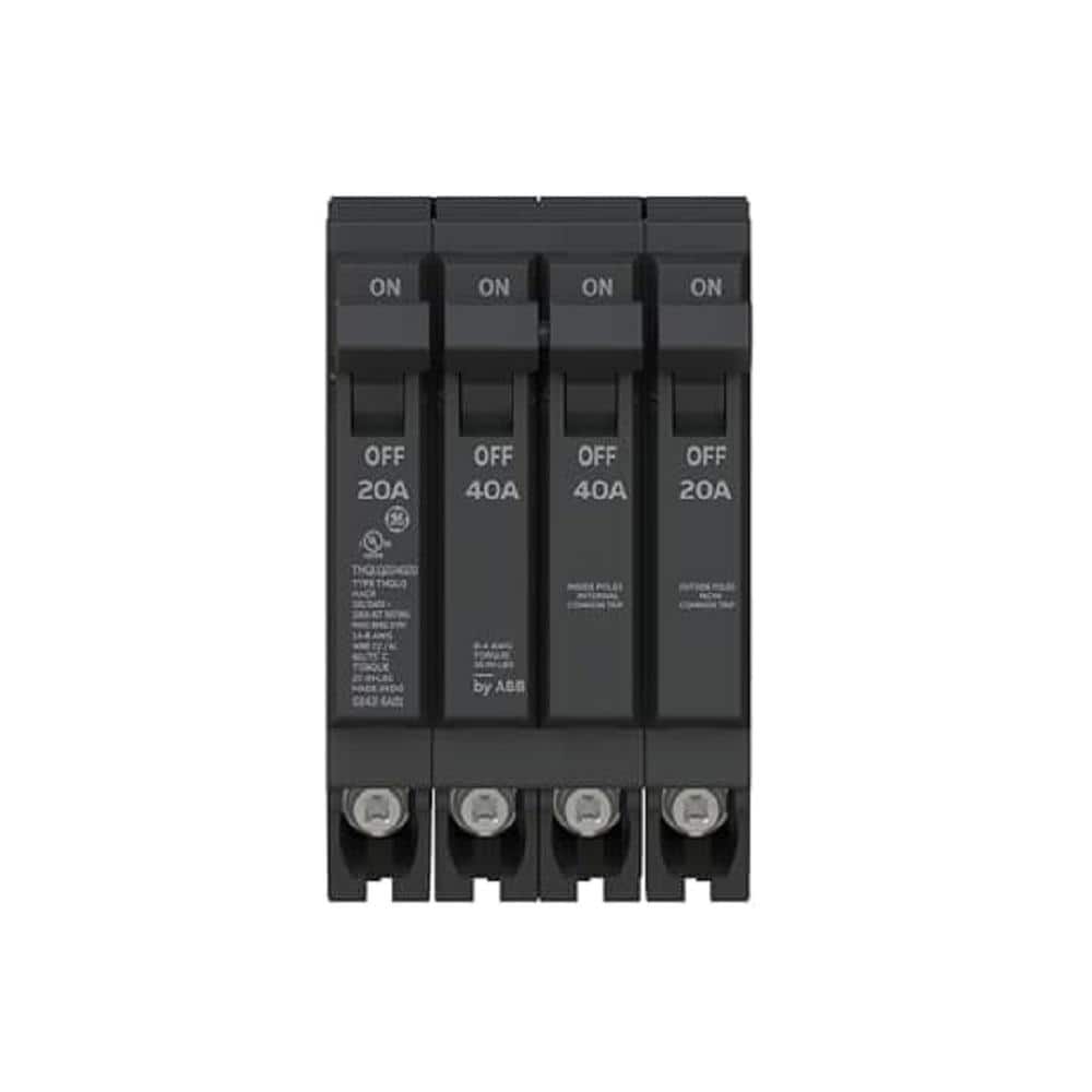 GE Q-Line 2-20 Amp Single-Pole 1-40 Amp Double-Pole Quad 120/240-Volts Circuit Breaker