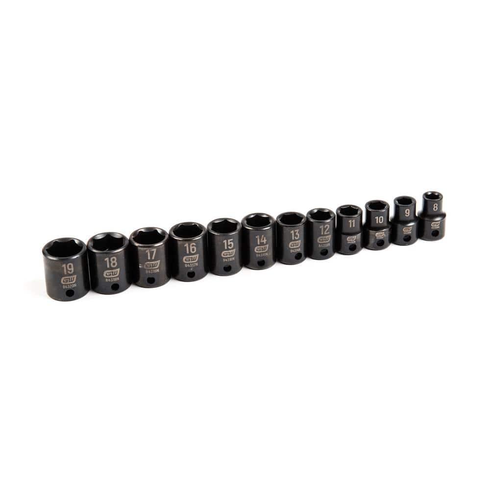 GEARWRENCH 34-Piece Metric 3/8 in., 1/2 in. Impact Socket Tray Set