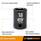 GEARWRENCH 34-Piece Metric 3/8 in., 1/2 in. Impact Socket Tray Set