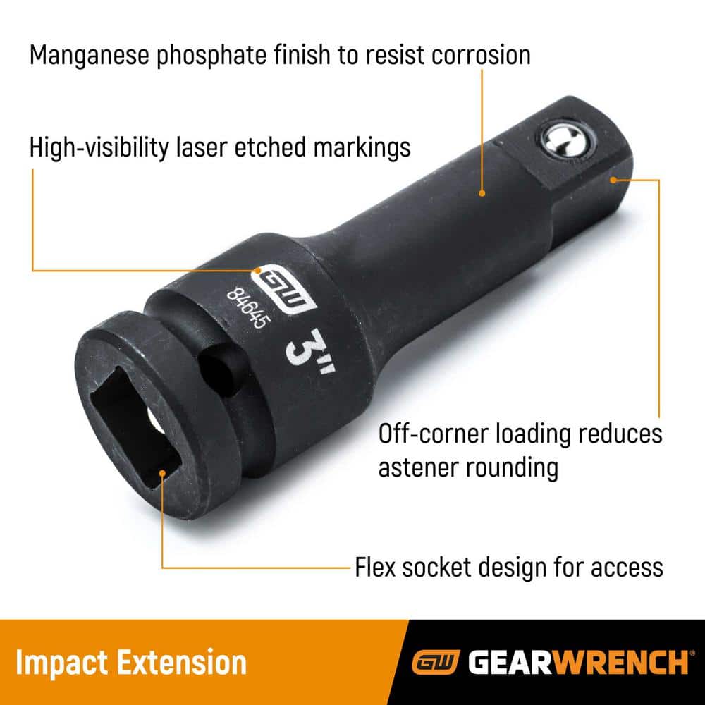 GEARWRENCH 29-Piece SAE 3/8 in., 1/2 in. Impact Socket Tray Set