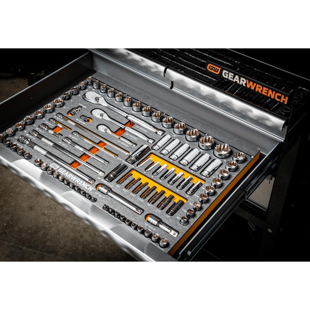 GEARWRENCH 120 XP 1/4 in., 3/8 in., 1/2 in. Plier and Mechanics Tool Set in EVA Foam Trays (192-Piece)