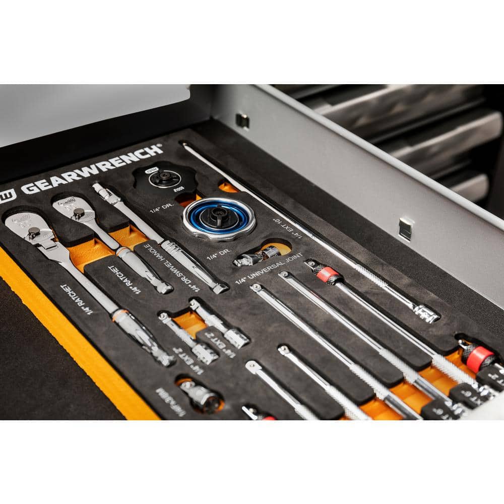 GEARWRENCH 1/4 in. 90T Ratchet and Drive Tool Set with EVA Foam Tray (18-Piece)