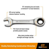 GEARWRENCH SAE/Metric 72-Tooth Stubby Combination Ratcheting Wrench Tool Set (14-Piece)