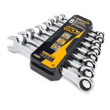 GEARWRENCH SAE 90-Tooth Combination Ratcheting Wrench Tool Set with Tray (8-Piece)