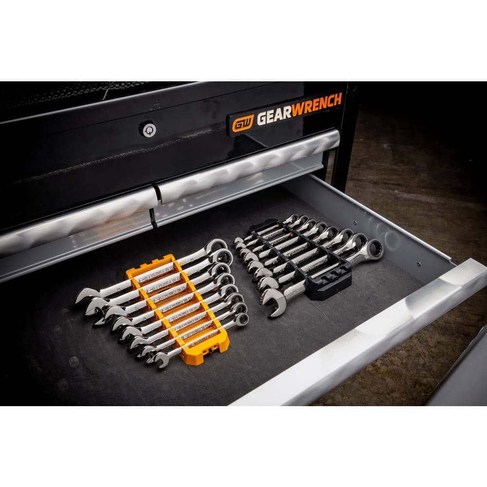 GEARWRENCH SAE 90-Tooth Combination Ratcheting Wrench Tool Set with Tray (8-Piece)