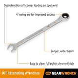 GEARWRENCH SAE 90-Tooth Combination Ratcheting Wrench Tool Set with Tray (8-Piece)
