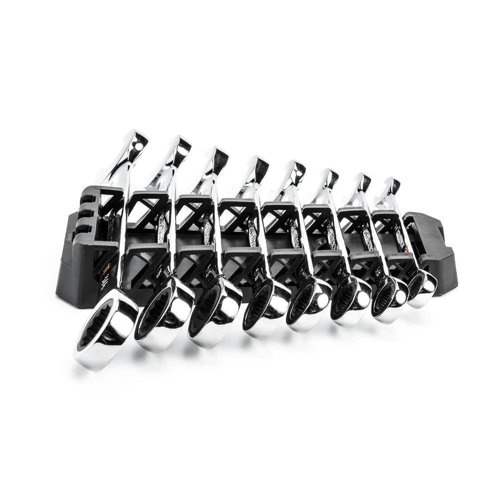 GEARWRENCH SAE 90-Tooth Combination Ratcheting Wrench Tool Set with Tray (8-Piece)