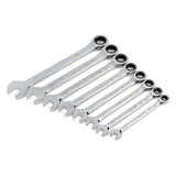 GEARWRENCH SAE 90-Tooth Combination Ratcheting Wrench Tool Set with Tray (8-Piece)