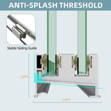 Getpro 44 in.-48 in. W x 72 in. H Double Sliding Framed Alcove Shower Door in Brushed Nickel with 1/4 in. (6 mm) Clear Glass