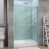 Getpro 44 in.-48 in. W x 72 in. H Double Sliding Framed Alcove Shower Door in Brushed Nickel with 1/4 in. (6 mm) Clear Glass