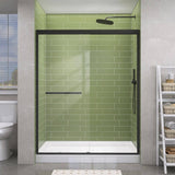 Getpro 50 in.-54 in. W x 72 in. H Double Sliding Framed Shower Door in Matte Black with 1/4 in. (6 mm) Clear Glass