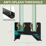 Getpro 56 in.-60 in. W x 72 in. H Double Sliding Framed Shower Door in Matte Black with 1/4 in. (6 mm) Clear Glass
