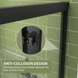 Getpro 56 in.-60 in. W x 72 in. H Double Sliding Framed Shower Door in Matte Black with 1/4 in. (6 mm) Clear Glass