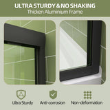Getpro 56 in.-60 in. W x 72 in. H Double Sliding Framed Shower Door in Matte Black with 1/4 in. (6 mm) Clear Glass