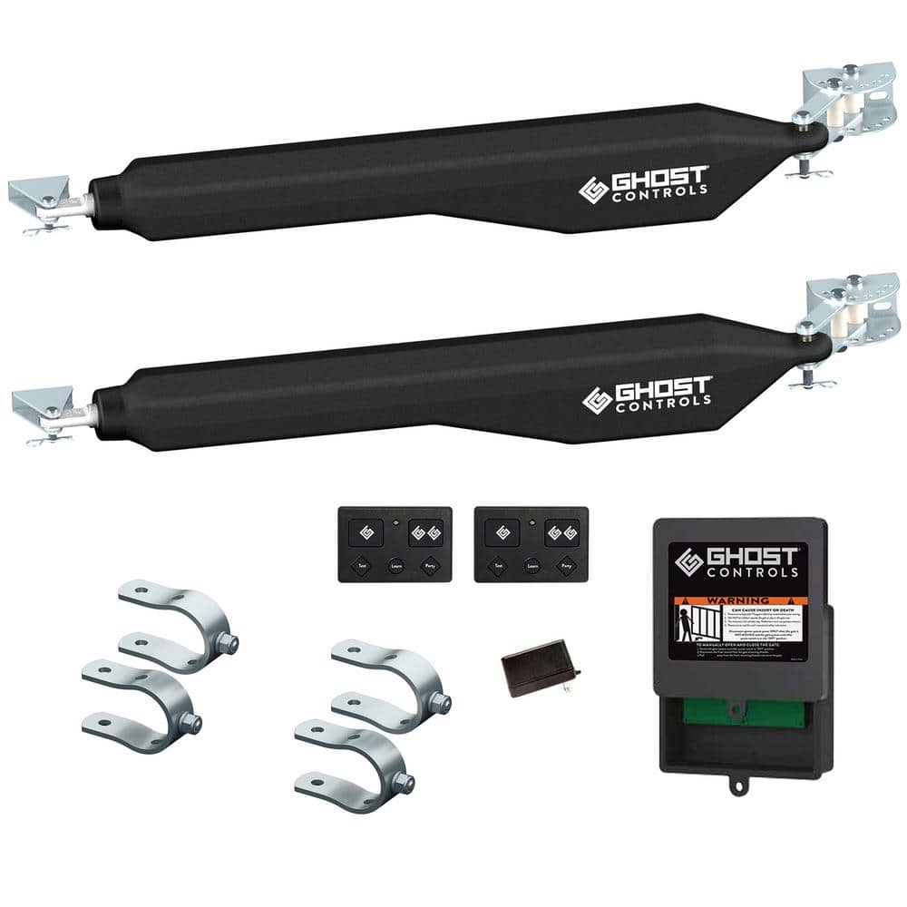 GHOST CONTROLS D-Series Dual Smart Ready Automatic Gate Kit with Tube Gate Brackets