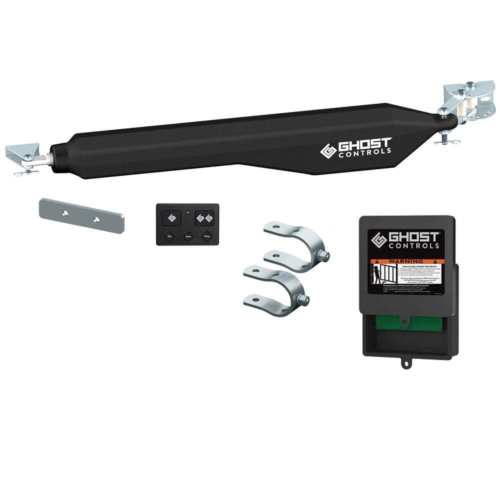 GHOST CONTROLS D Series Single Smart Ready Automatic Gate Opener Kit with Tube Gate Brackets