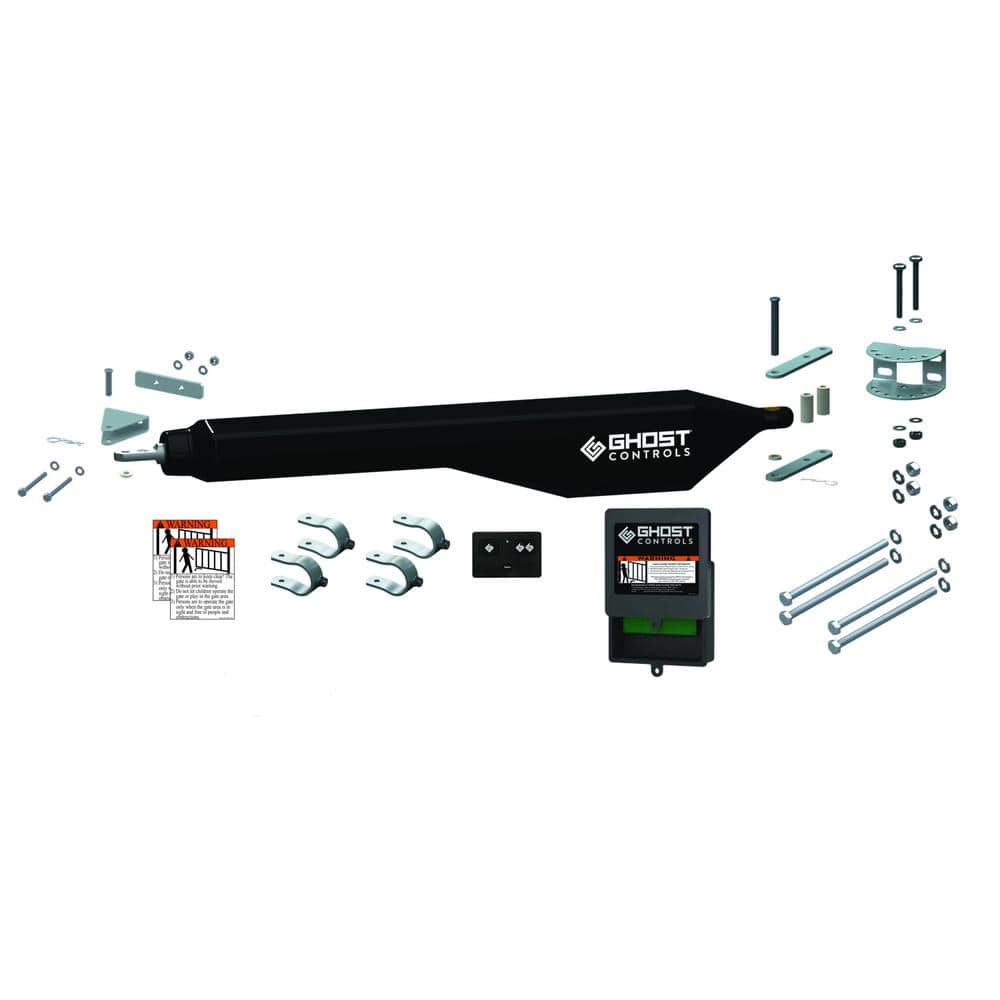 GHOST CONTROLS D Series Single Smart Ready Automatic Gate Opener Kit with Tube Gate Brackets