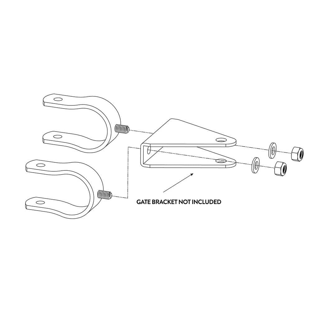 GHOST CONTROLS Universal Tube Bracket Kit for Automatic Gate Openers, Steel (2 Brackets)