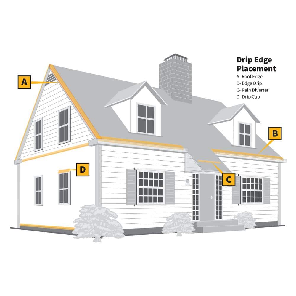 Galvanized Nosing Drip (Drip Edge Flashing) 26-Gauge 2 in. x 2 in. Mill Finish