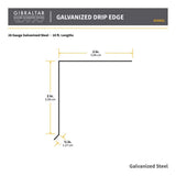 Galvanized Nosing Drip (Drip Edge Flashing) 26-Gauge 2 in. x 2 in. Mill Finish