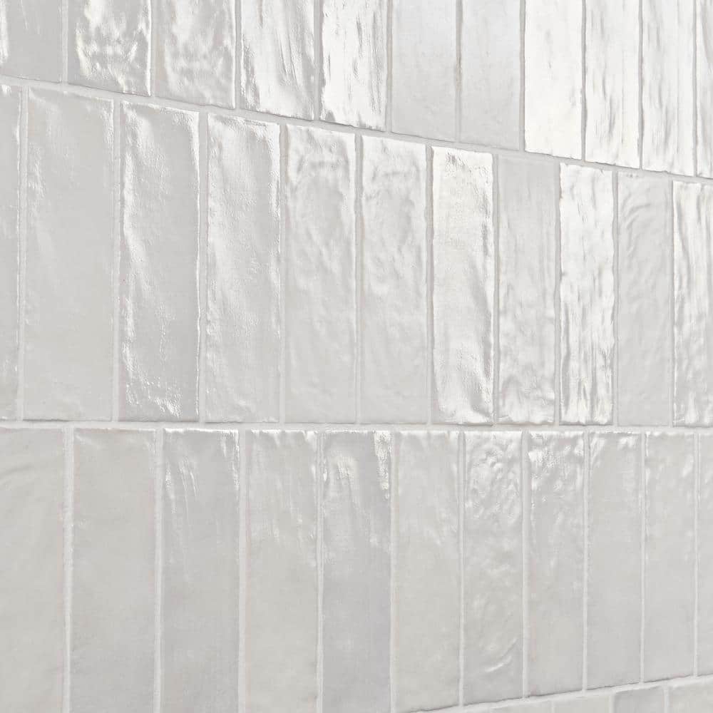Amagansett Gin White 2 in. x 8 in. Mixed Finish Ceramic Subway Wall Tile (5.38 sq. ft. / case)